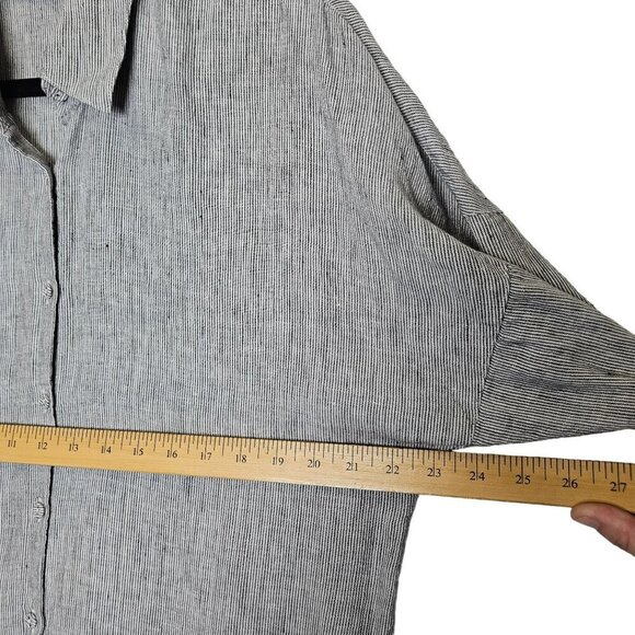 Chicos Womens Size 2 size M 100% Linen Button-Up Shirt Tunic With Pockets - Picture 6 of 7